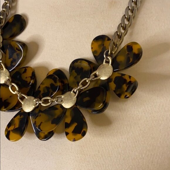 J.Crew Tortoise Crystal Flower Statement Necklace - Picture 9 of 11
